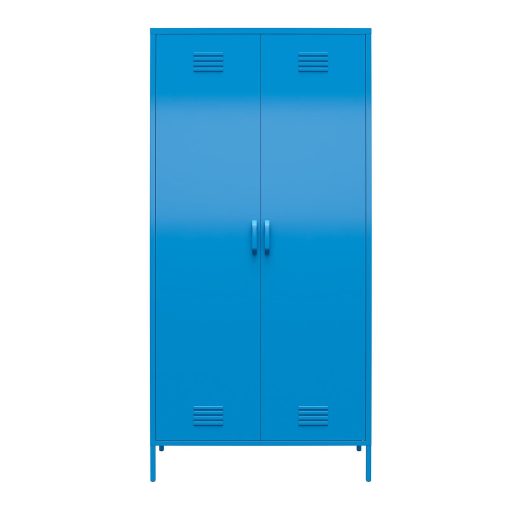 Cache Tall 2 Door Metal Locker Cabinet  -  Blue