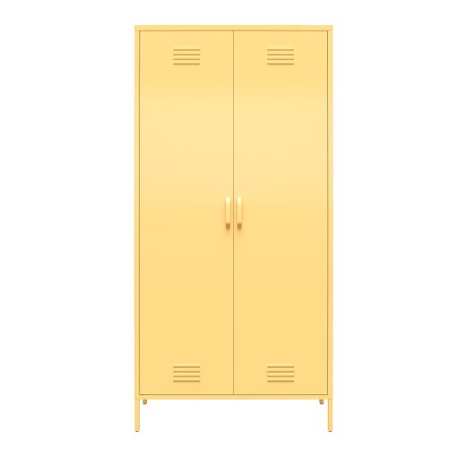Tall metal locker cabinet by Cache -  Yellow