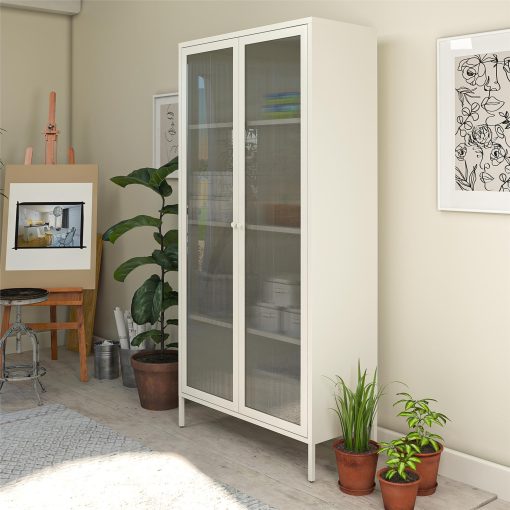 tall wall cabinets with doors - White