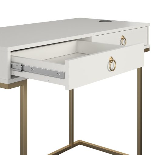 Stylish Writing Desk with Two Drawers -  White
